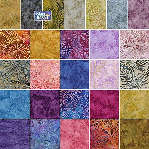 benartex-island-resort-bali-batiks-precut-5-inch-charm-pack-cotton-fabric-quilting-squares