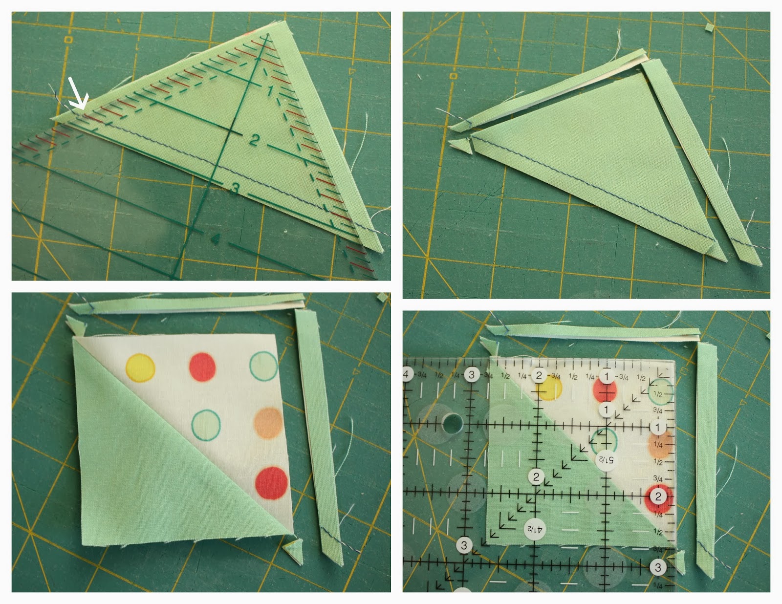 easy half-square triangle quilt block square-up