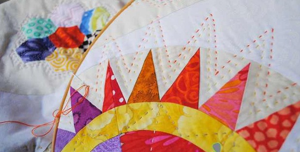 hand quilting with perle cotton