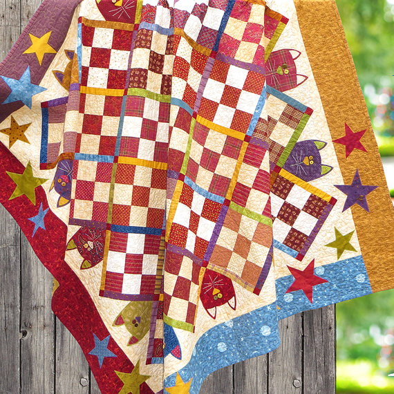 scrappy cats quilt