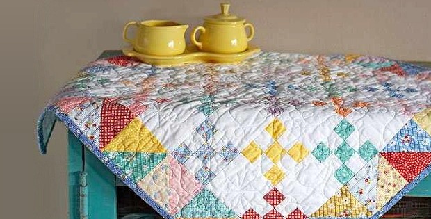 Scrappy Quilted Table Topper