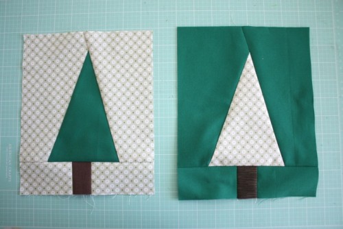 Modern Christmas Tree Quilt Blocks