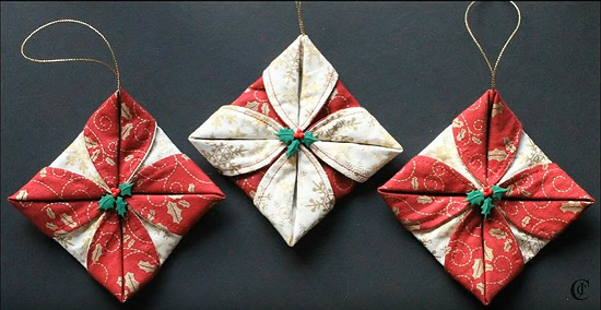 Folded Fabric Ornaments