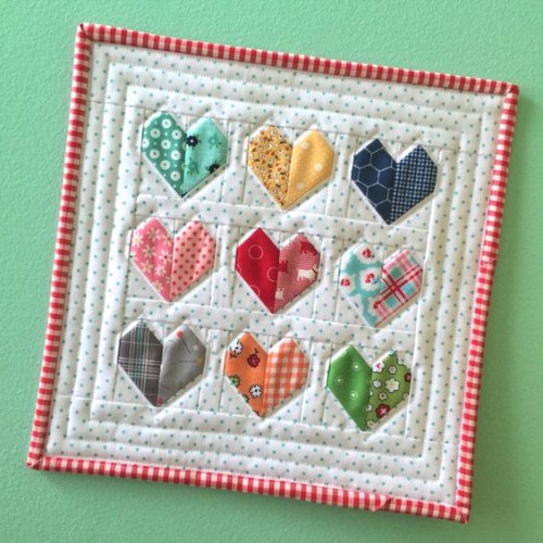 Scrappy Happy Hearts Mini Quilt