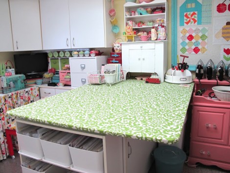 Quilting Digest - Create a rolling ironing station from a storage cart and  a tabletop ironing board. Learn how to make your own here