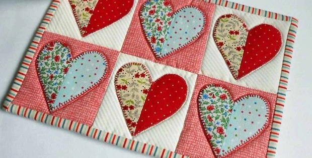 Half-Hearted Mug Rug Pattern