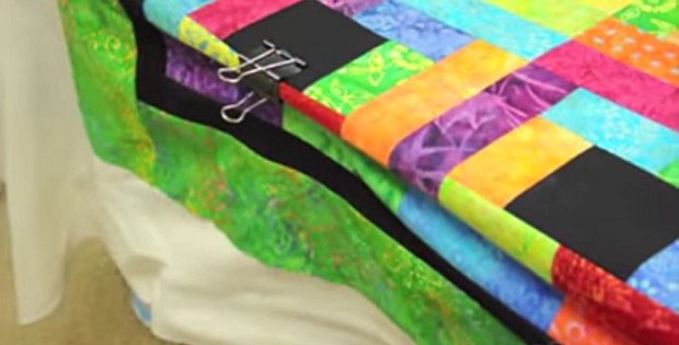 Layer a Large Quilt on a Small Table