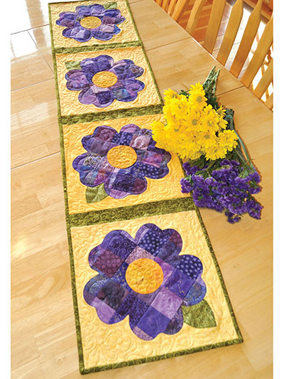 Patchwork Pansy Table Runner