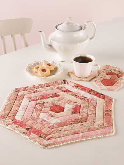 Hexie Table Mat and Coasters