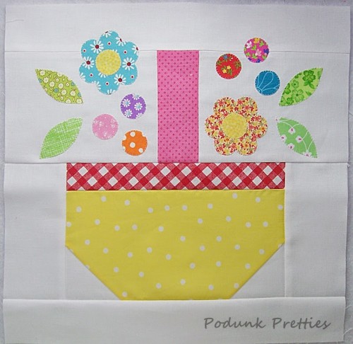 Scrappy Spring Basket Quilt Block