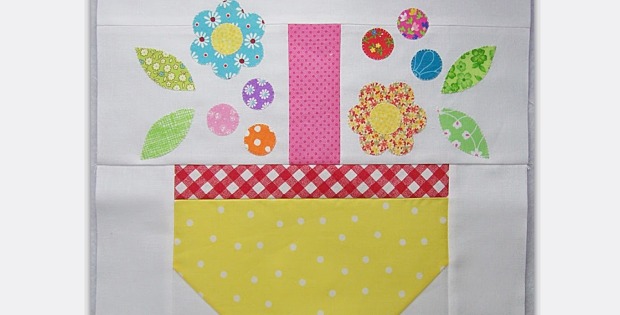 Scrappy Spring Basket Quilt Block