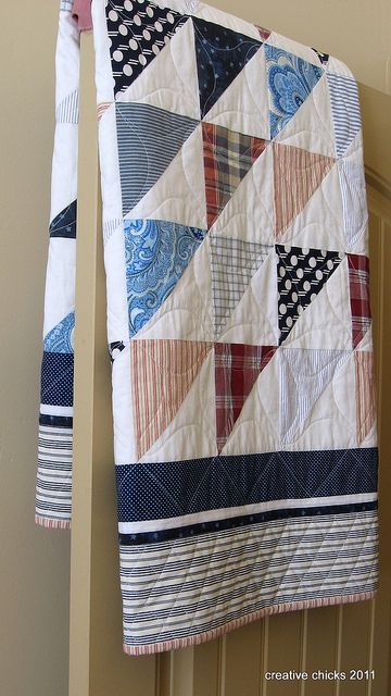 Quilt from Recycled Shirts and Sheets