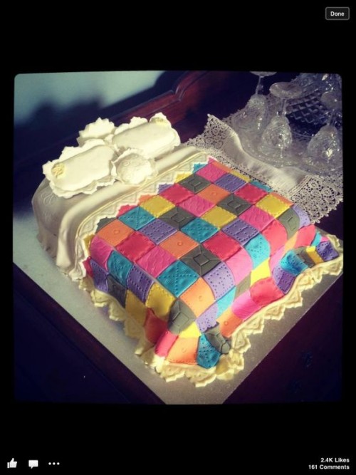 Bed with Quilt Cake