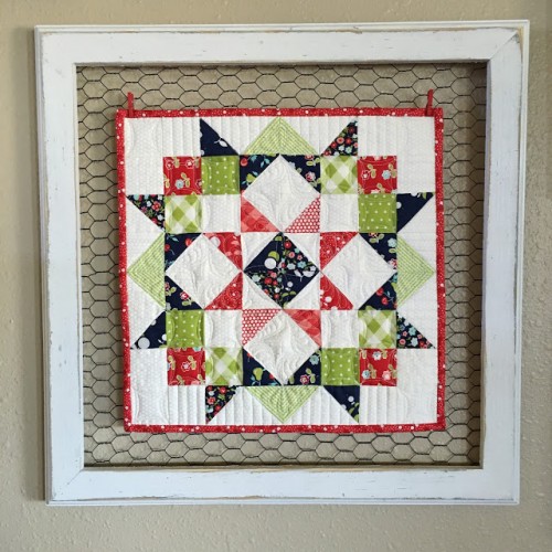 Moda Love Mini Quilt In Rustic Frame