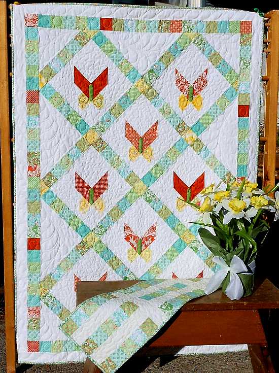 Jelly Roll Butterfly Quilt and Runner