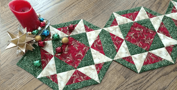 Christmas Version of Patriot Stars Table Runner