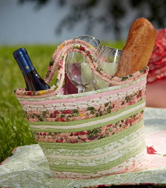 Coiled Fabric Picnic Basket