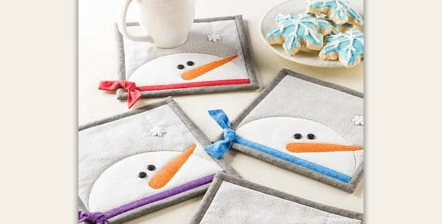 Snowman Family Mug Rug Set