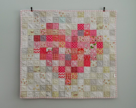 Pixelated Heart Baby Quilt