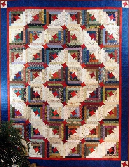 Stars Make This Scrappy Log Cabin Quilt Special Quilting Digest