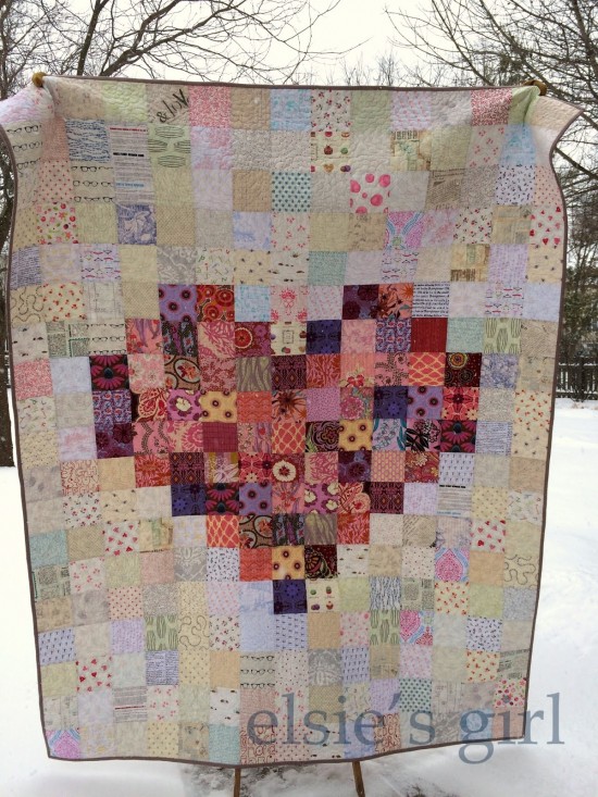 Pixelated Heart Quilt