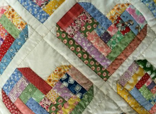 Scrappy Log Cabin Hearts Quilt
