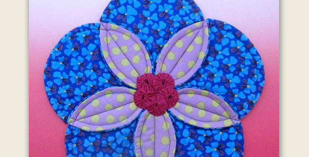 Plumeria Quilted Potholder