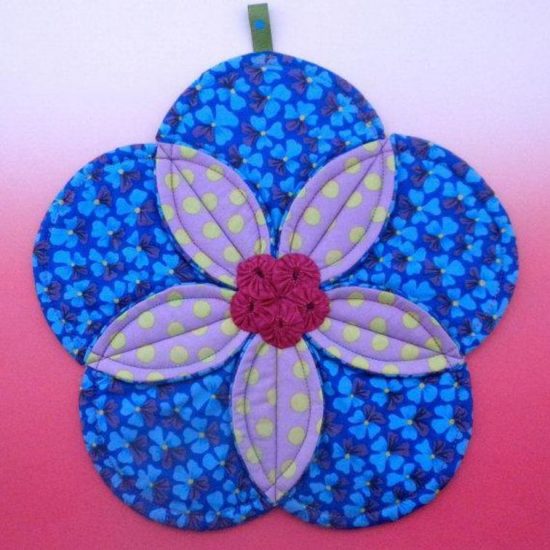 Plumeria Quilted Potholder