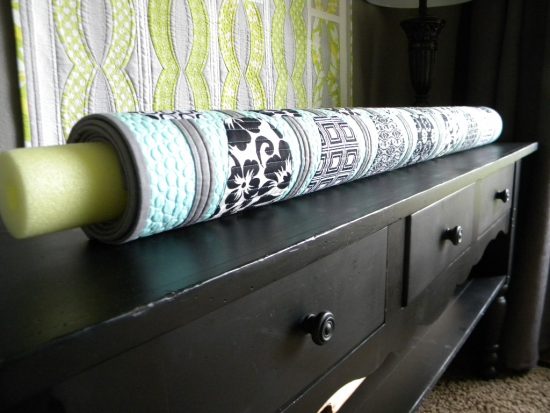 Store Quilts Around Pool Noodles