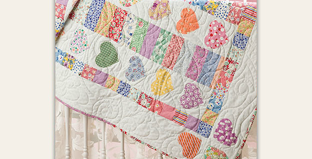 Hearts A-Flutter Baby Quilt Pattern