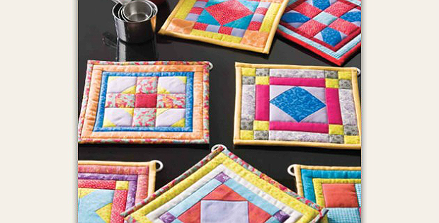 Quilting Digest - Scraps are perfect for these cute pot holders