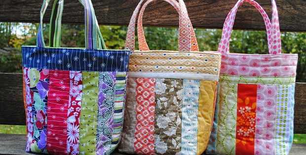 Patchwork Tote Cherries and Daisies – salvagesacs