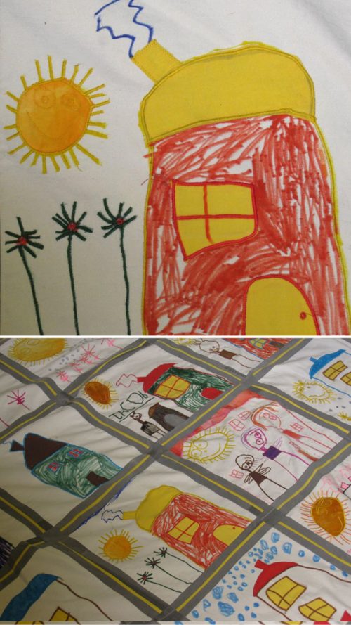 Quilt Made from Child's Drawings