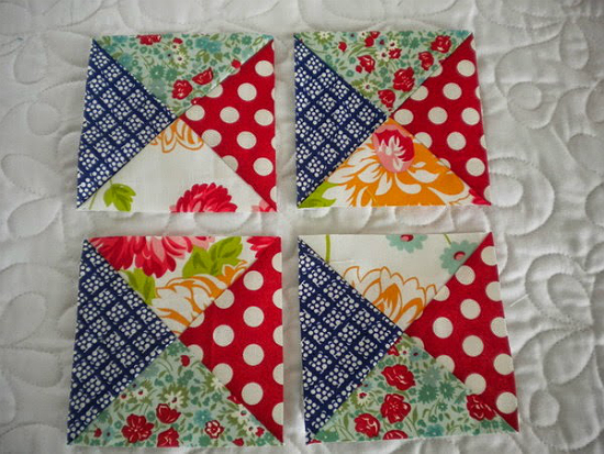 Quilt Blocks With Quarter Square Triangles