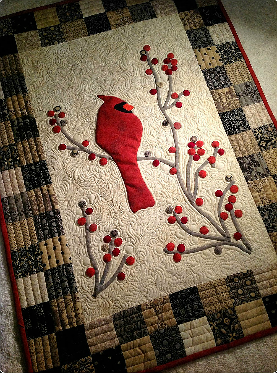Redbird and Berries Mini Quilt