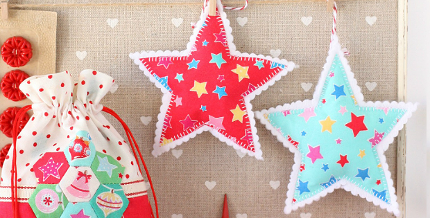 Simple Christmas Ornaments an Drawstring Bags