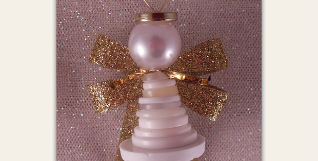 Button Angel Ornament