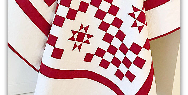 Starlit Path Red and White Quilt Pattern