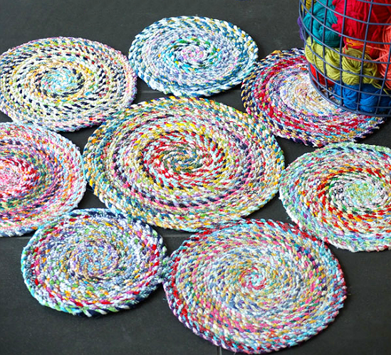 Fabric Twine Spiral Mat