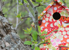 Cover a Birdhouse with Pretty Fabric Scraps