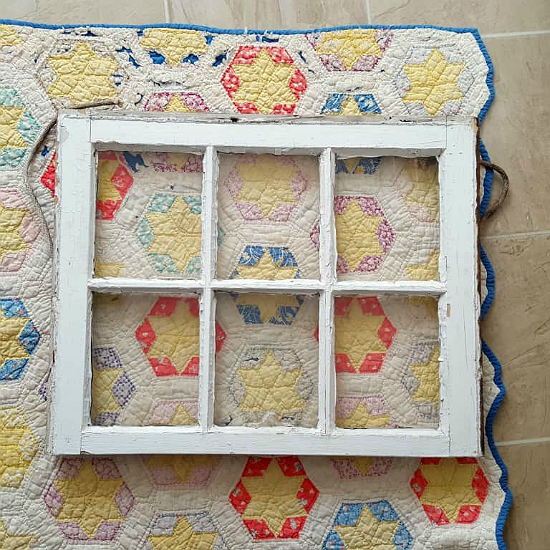 Frame Quilt Blocks with An Old Window