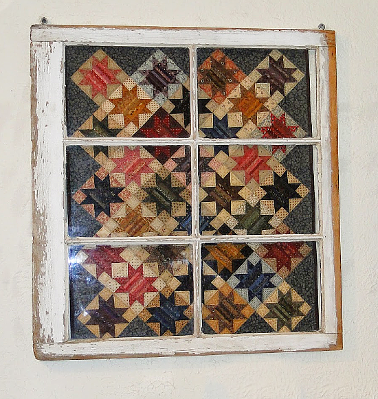 Frame Quilt Blocks with An Old Window