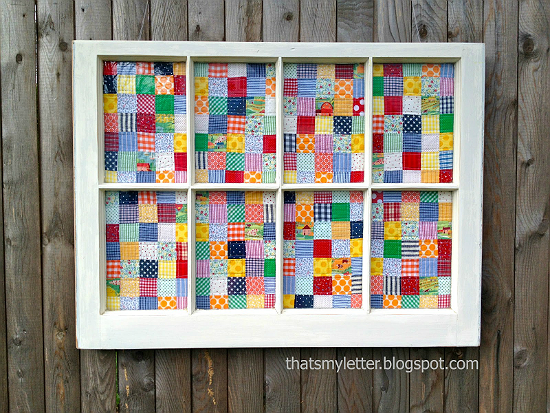 Frame Quilt Blocks with An Old Window