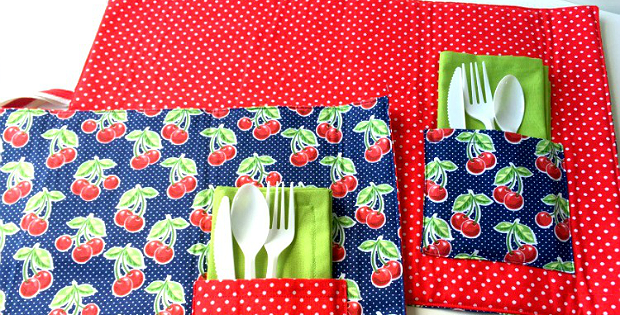 Roll-up Picnic Placemats and Cloth Napkins Tutorial