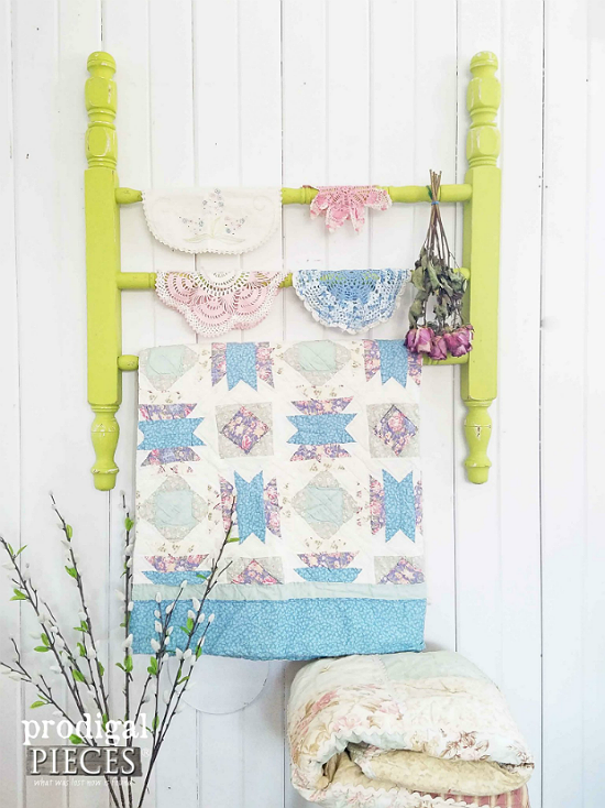 Create a Quilt Rack from Cast Off Furniture Parts