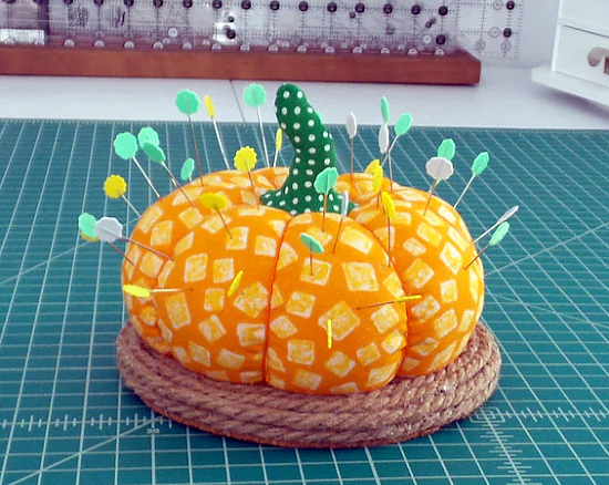 Sewn Pumpkin Pincushion