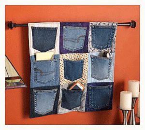 Hanging Denim Pocket Organizer