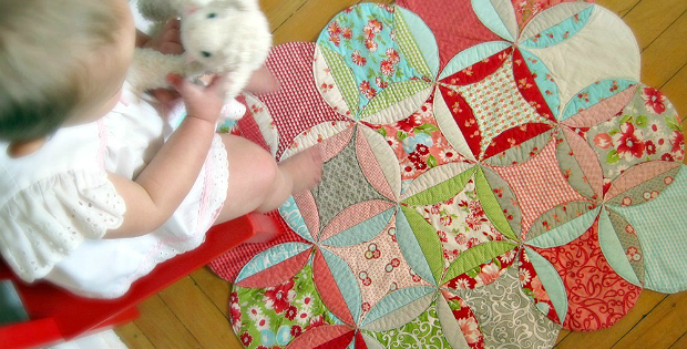 Cathedral Window Baby Playmat