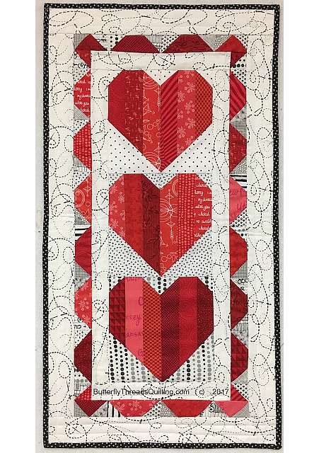 This exclusive Free Quilt Pattern is inspired by 1930s hand screen-printed  valentine cards that were exchanged by shy sweethearts.…