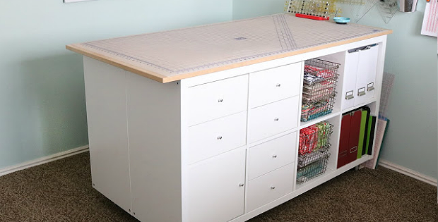 Sewing TABLE PLANS Crafting Table With Storage DIY Quilting Table